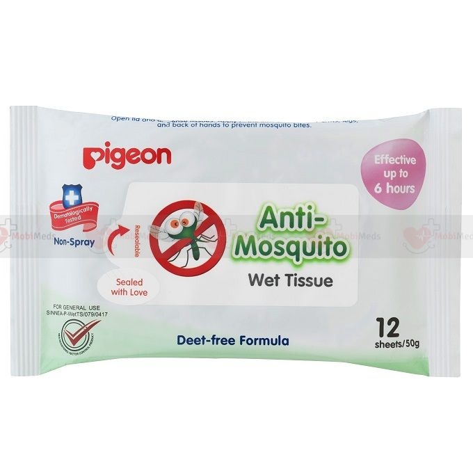 ANTI-MOSQUITO WET TISSUES 12PCS ( PIGEON )