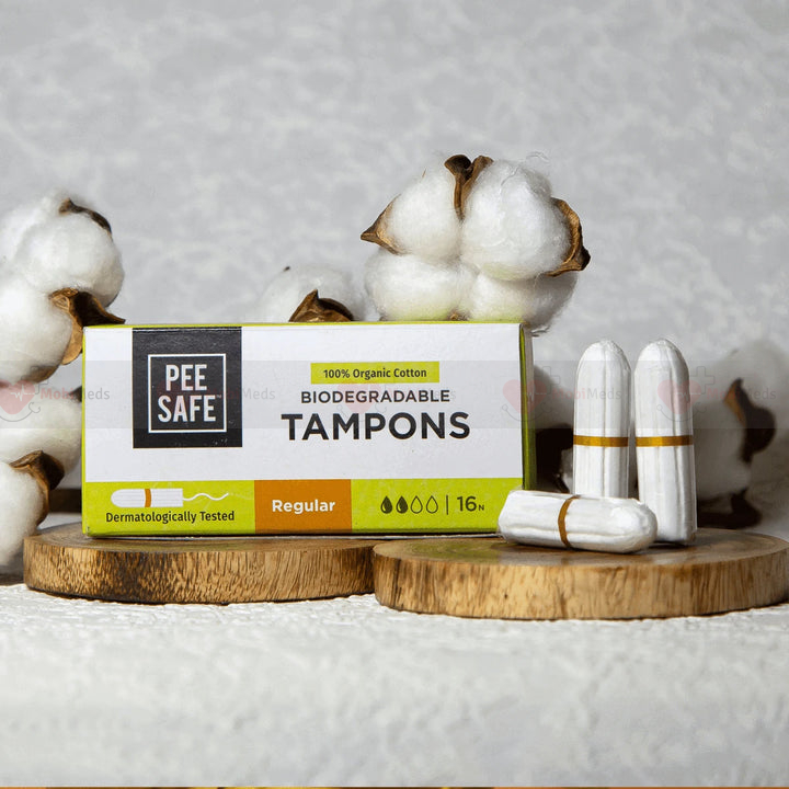 Pee Safe Biodegradable Organic Cotton Tampon- Regular