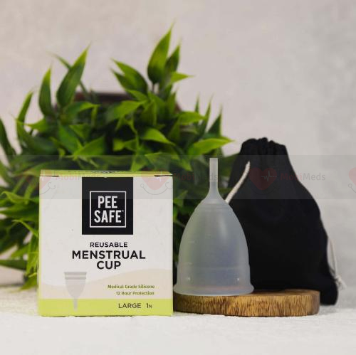 Pee Safe Reusable Menstrual Cup with Medical Grade Silcone for Women Large