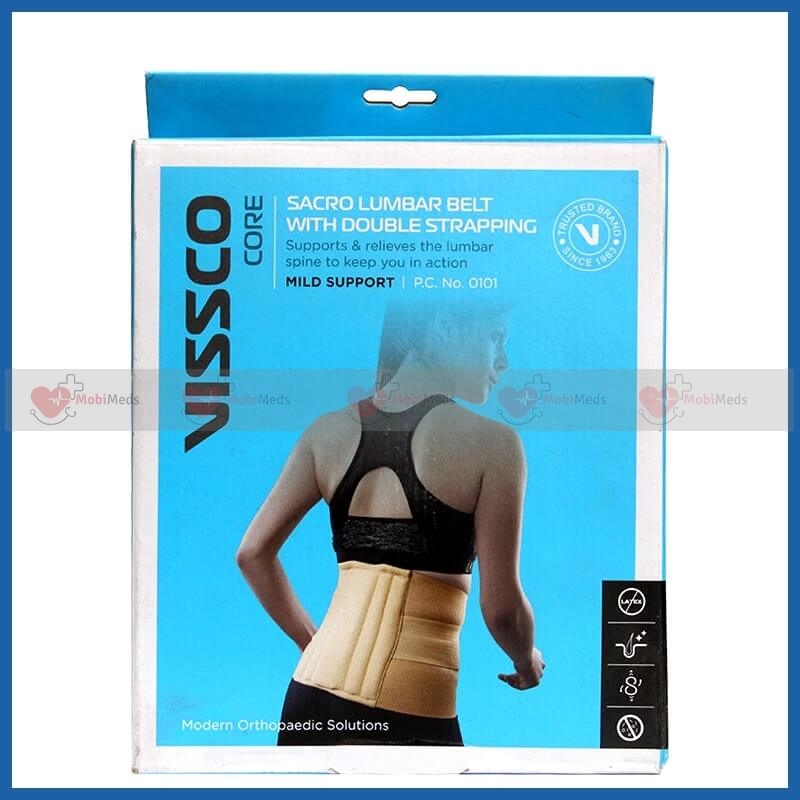 Sacrolumbar belt with double strapping